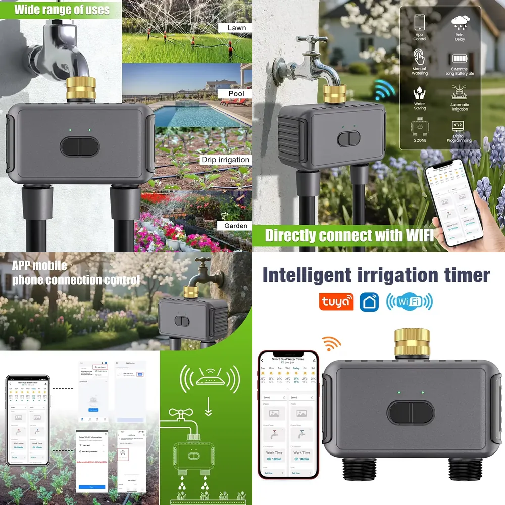 WAP01 WiFi APP Kontrollü Çift  - Smart Garden Watering incelemesi ve fiyatı